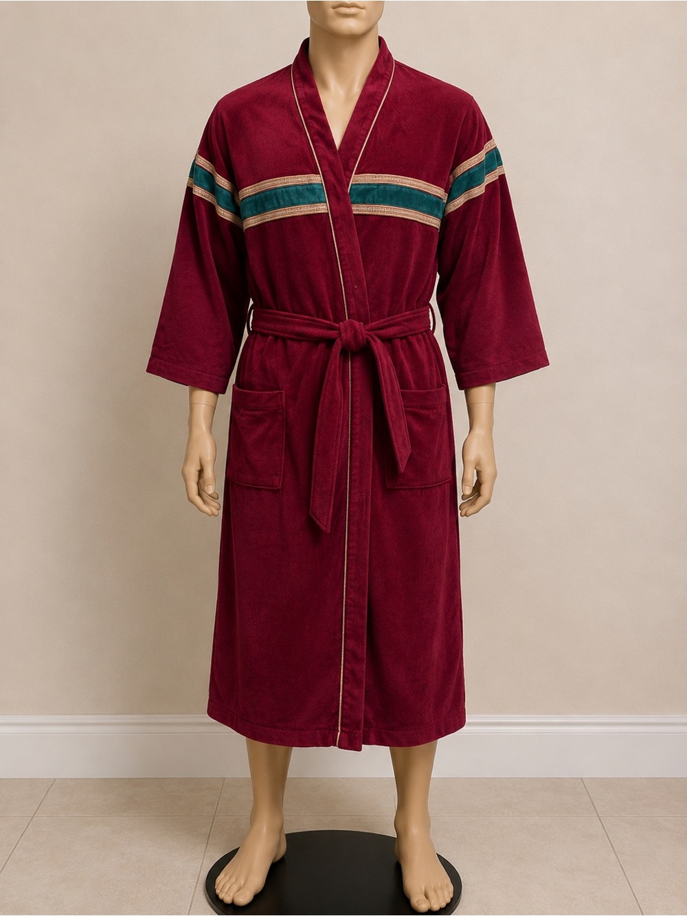 Vintage Mervyn’s Collection Velour Bathrobe Burgundy Men’s M